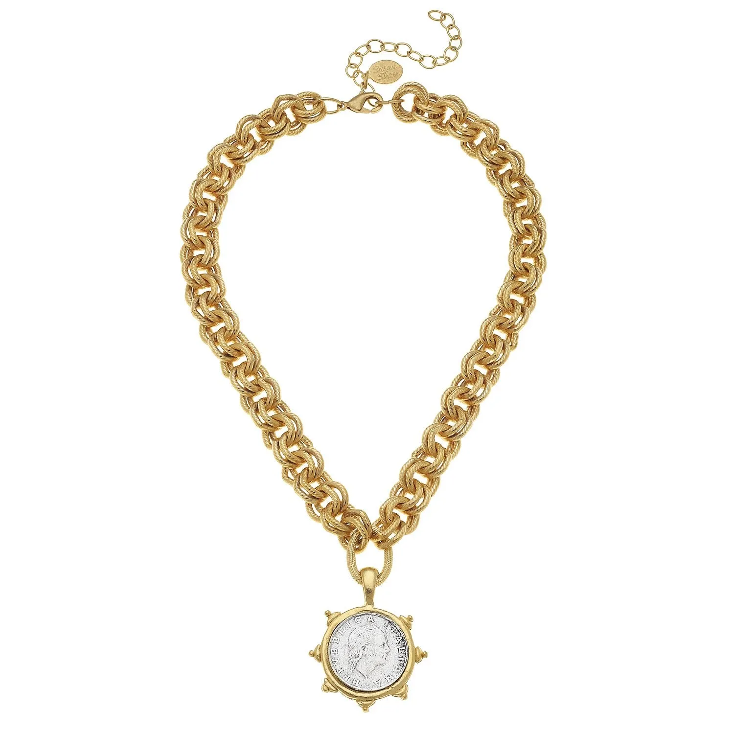 Florence Mixed Metal Coin Necklace sold by Susan Shaw