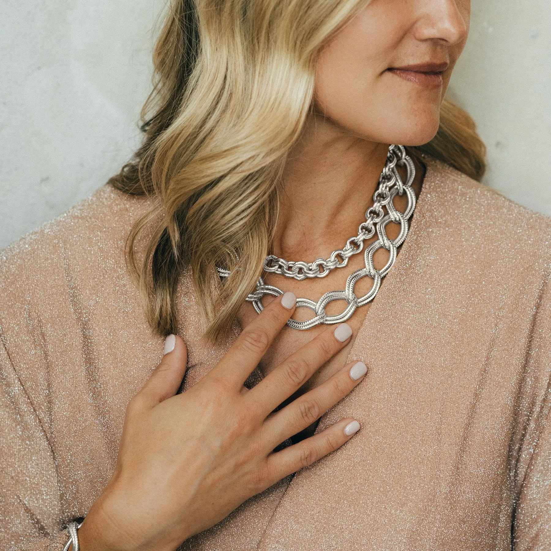 Double Loop Chain Necklace sold by Susan Shaw product image thumbnail 4