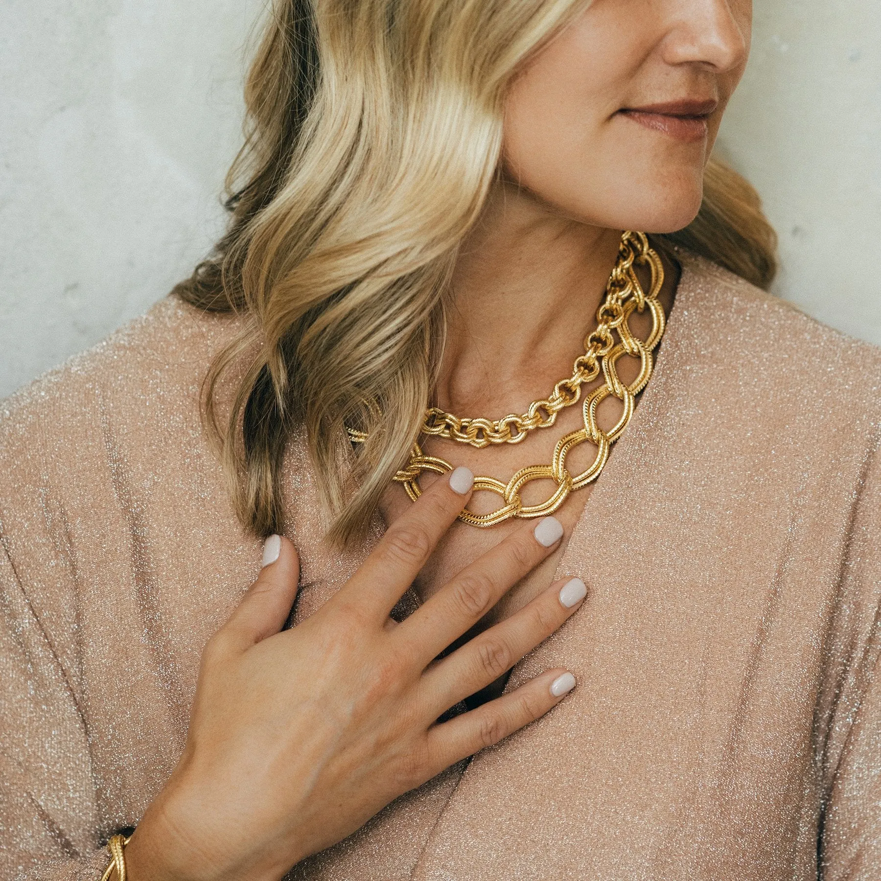 Double Loop Chain Necklace sold by Susan Shaw product image thumbnail 2