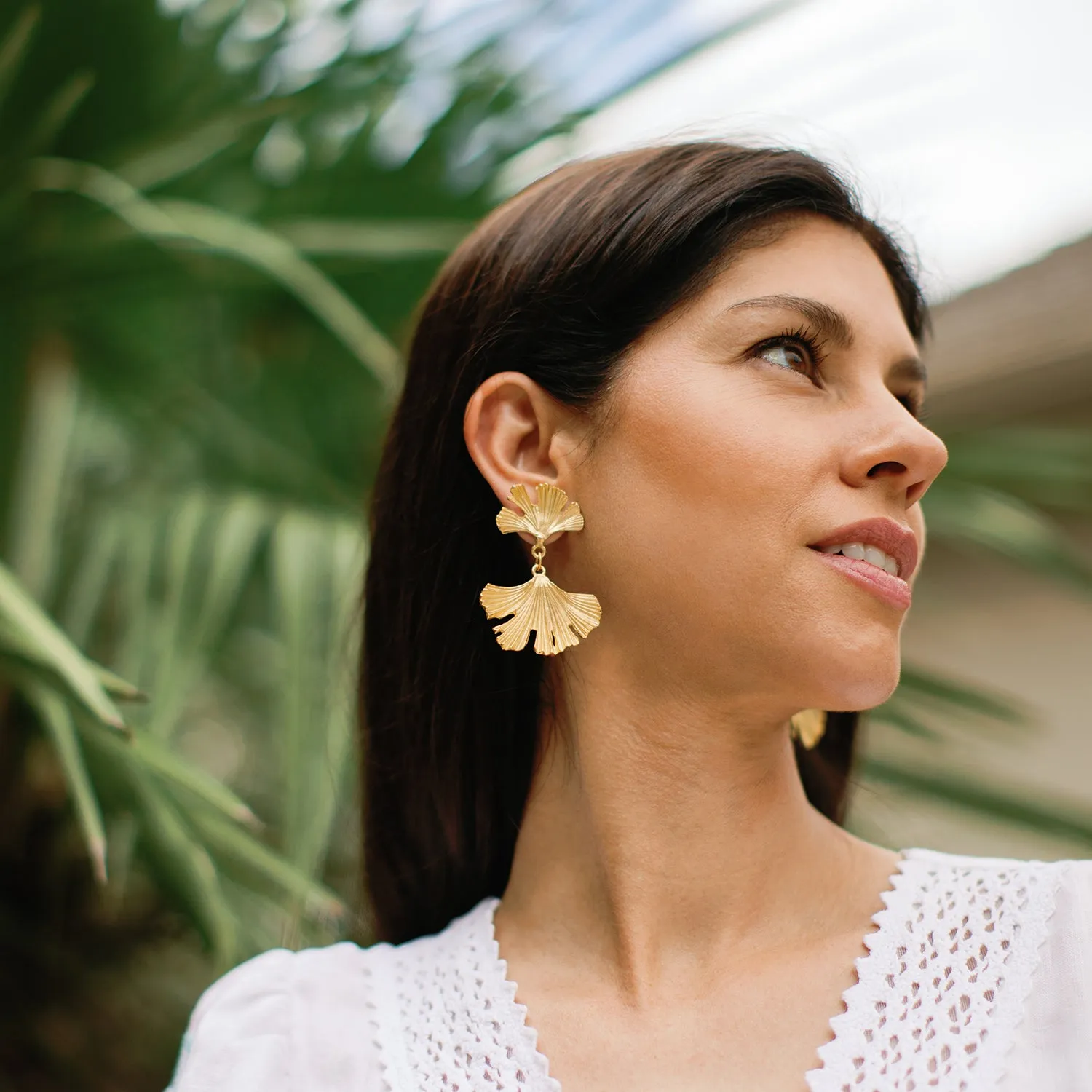 Ginkgo Earrings sold by Susan Shaw product image thumbnail 4
