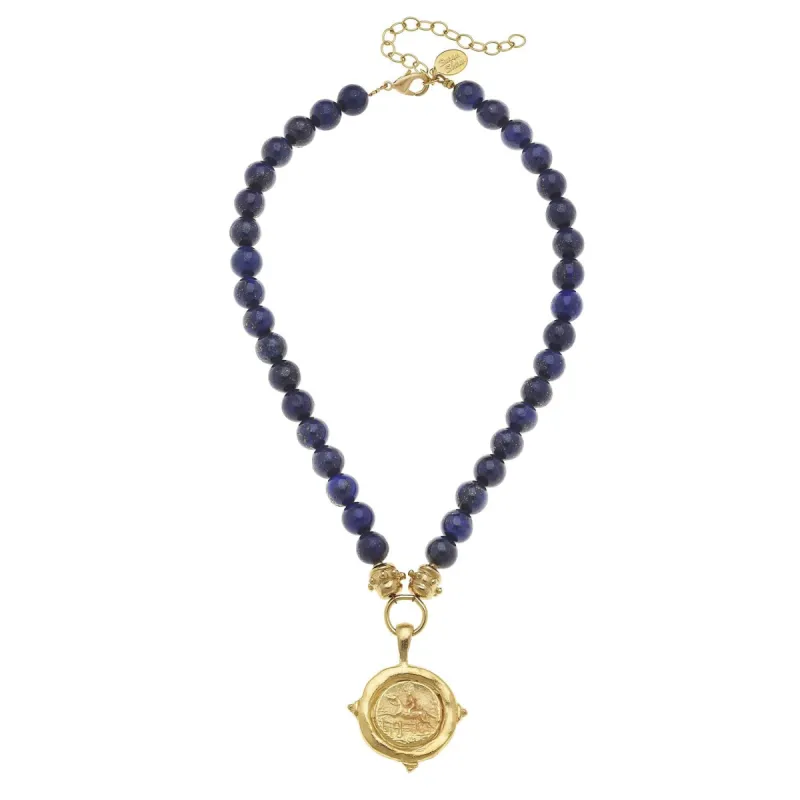 Equestrian Intaglio Stone Necklace sold by Susan Shaw