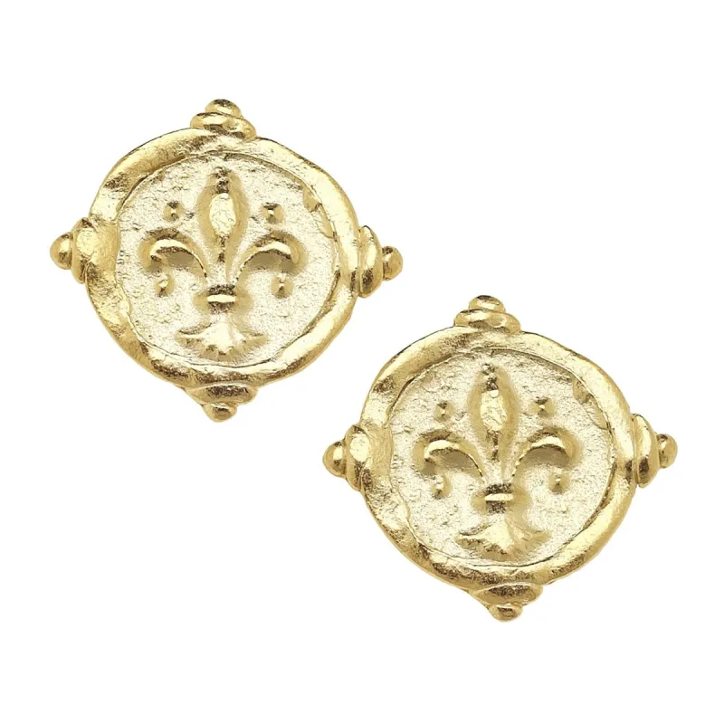 Fleur De Lis Intaglio Studs sold by Susan Shaw