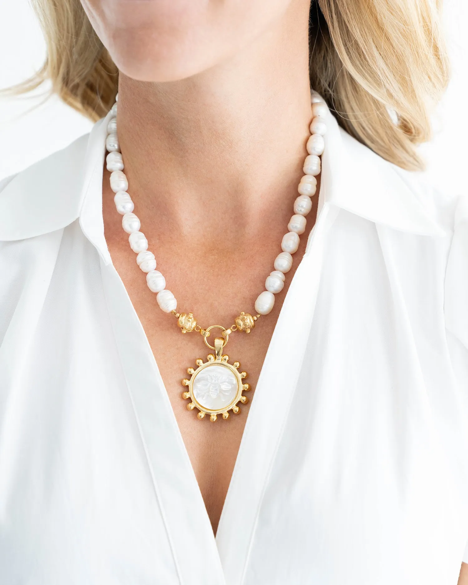 Erin Engraved Bee Necklace sold by Susan Shaw product image thumbnail 3