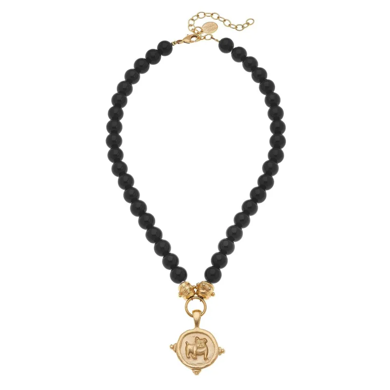 Bulldog Onyx Necklace sold by Susan Shaw