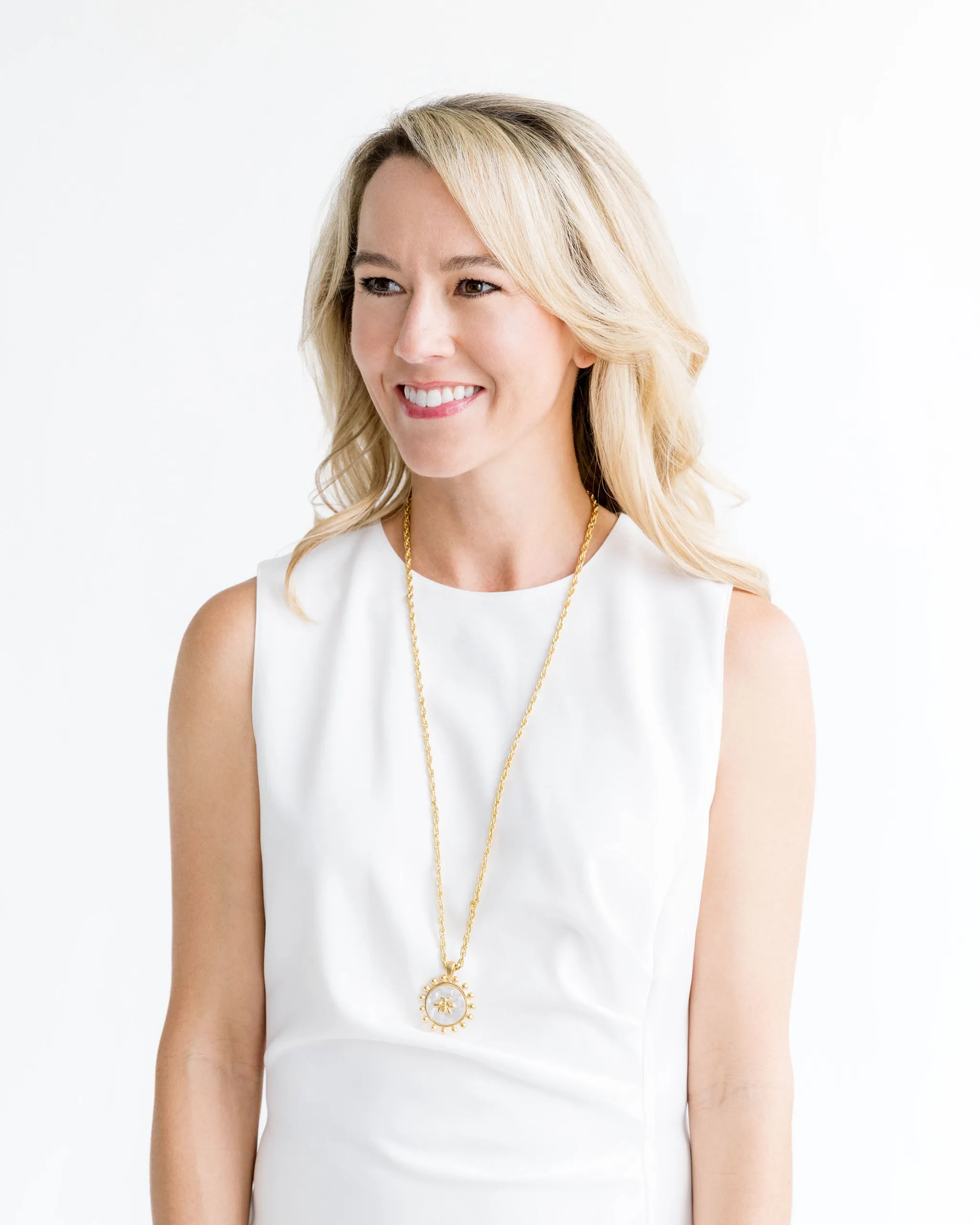 Long Mother of Pearl Bee Necklace sold by Susan Shaw product image thumbnail 2