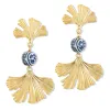 Blue & White Ginkgo Earrings sold by Susan Shaw