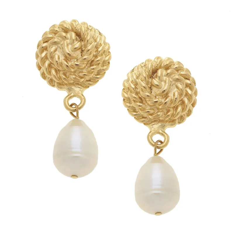 Rope Pearl Drop Earrings sold by Susan Shaw