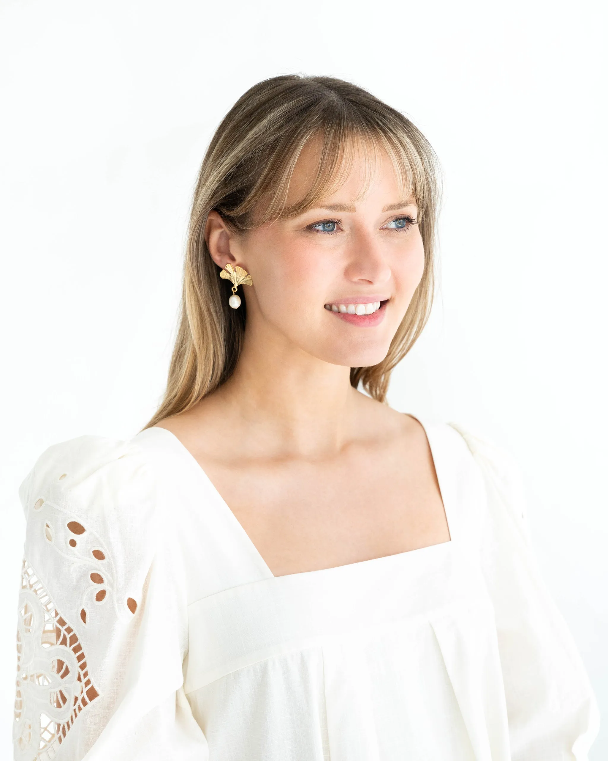 Ginkgo Drop Earrings sold by Susan Shaw product image thumbnail 2