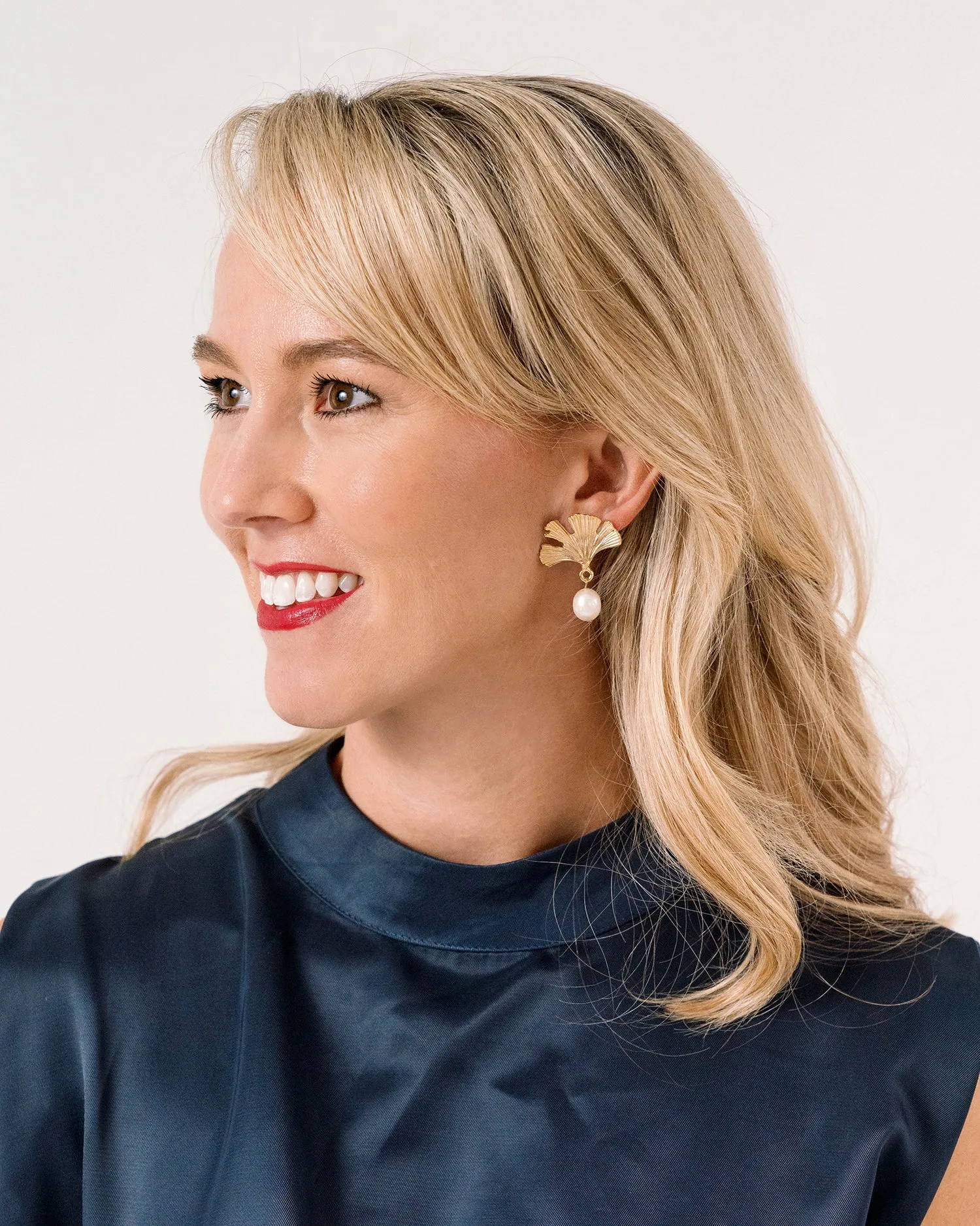 Ginkgo Drop Earrings sold by Susan Shaw product image thumbnail 4