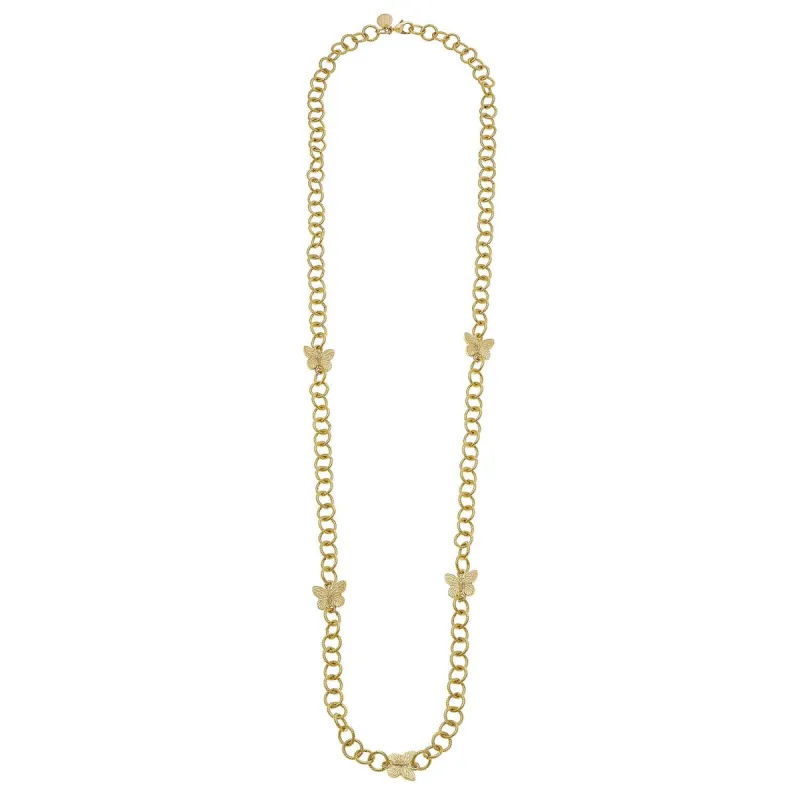 Long Linked Butterfly Chain Necklace sold by Susan Shaw
