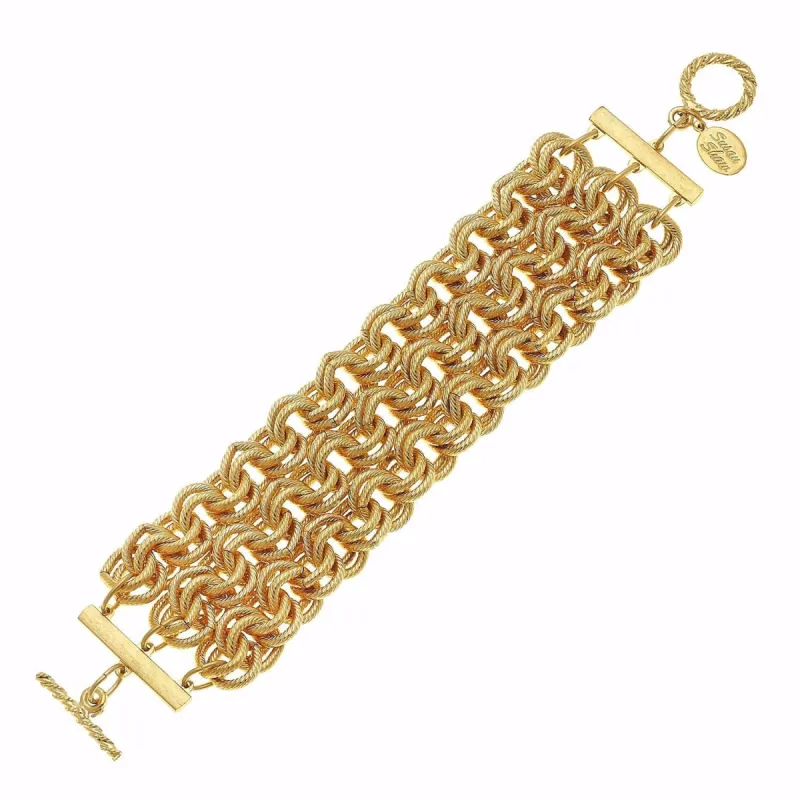 Triple Strand Double Link Chain Bracelet sold by Susan Shaw