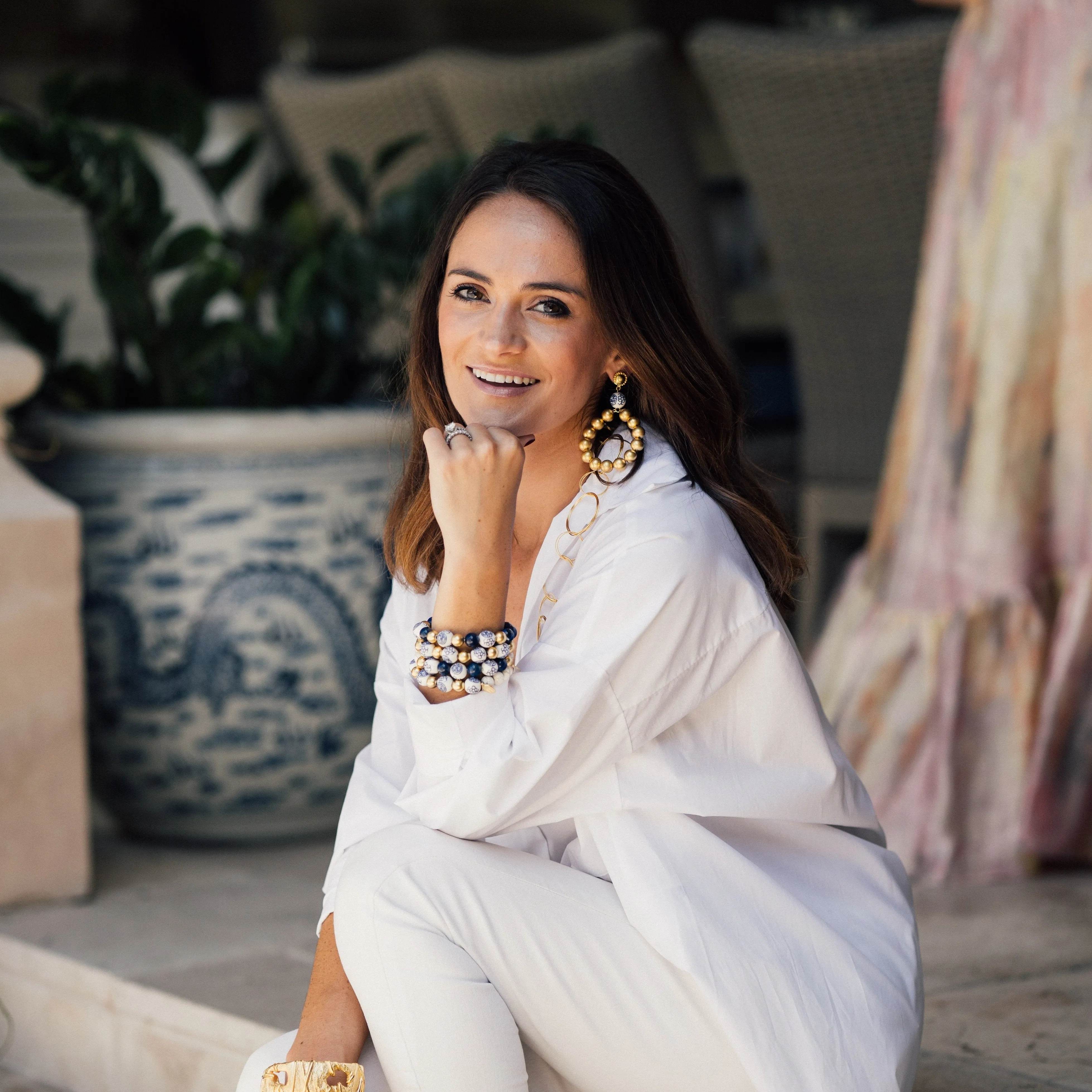 Blue & White Lapis Stretch Bracelet sold by Susan Shaw product image thumbnail 2