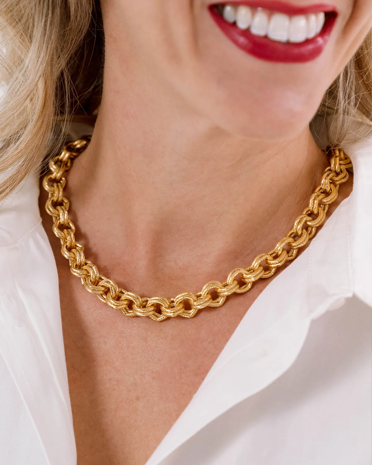 Double Link Chain Necklace sold by Susan Shaw product image thumbnail 3