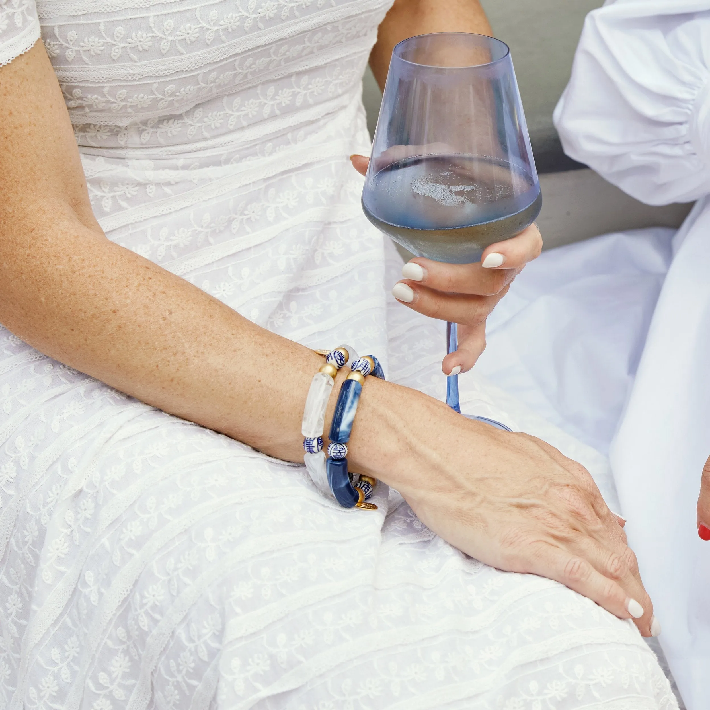 White Blue & White Charleston Bracelet IV sold by Susan Shaw product image thumbnail 3