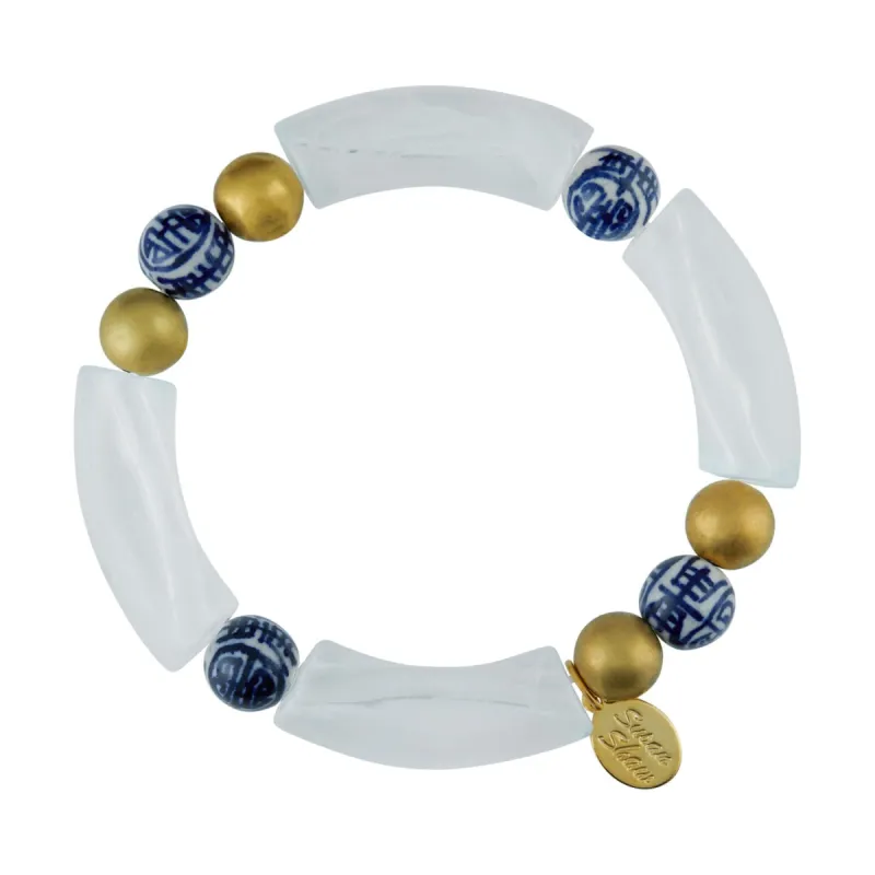 White Blue & White Charleston Bracelet IV sold by Susan Shaw
