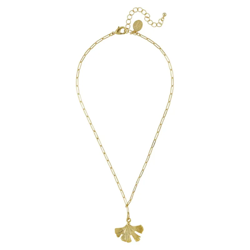 Ginkgo Paperclip Necklace sold by Susan Shaw
