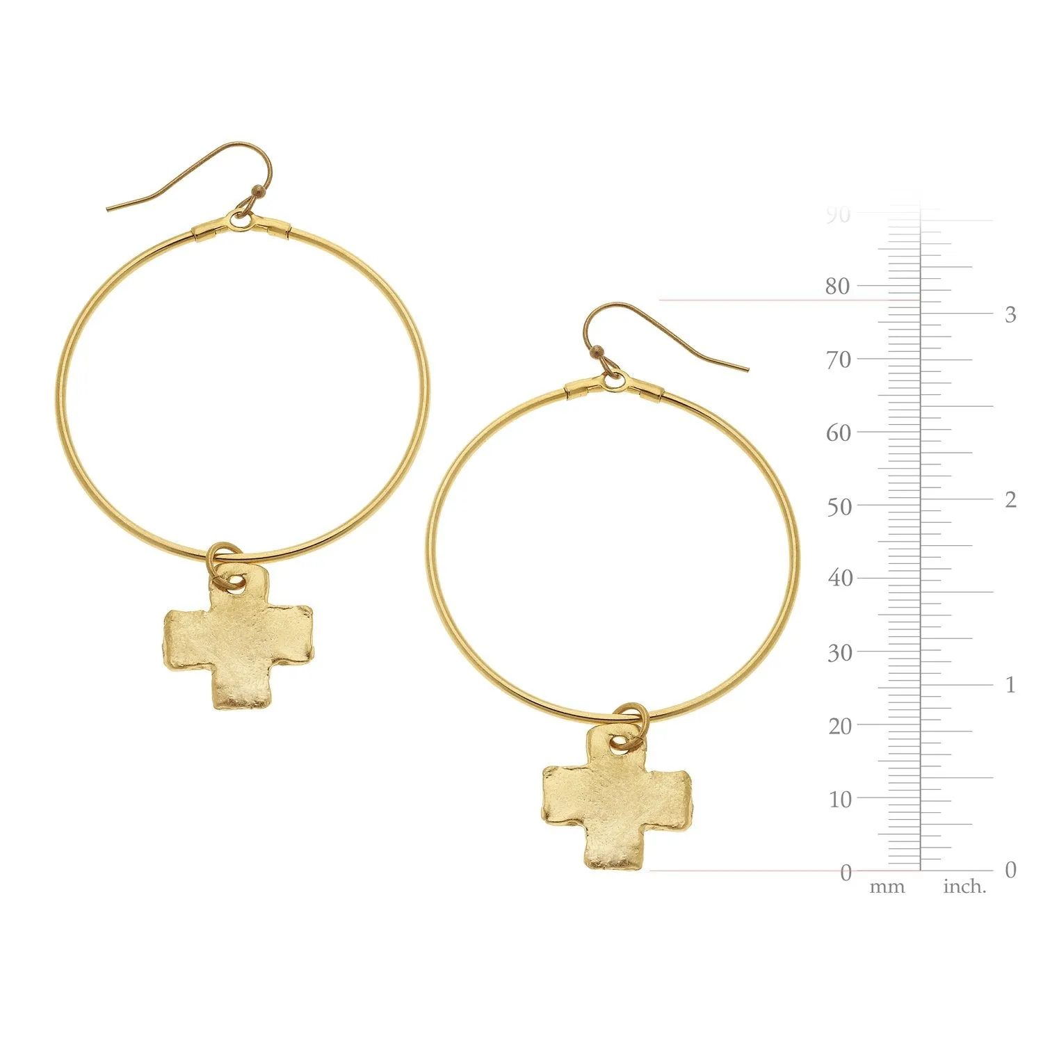 Cross Drop Hoops sold by Susan Shaw product image thumbnail 2