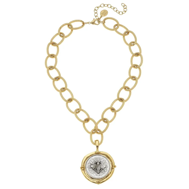French Bee Coin Necklace sold by Susan Shaw