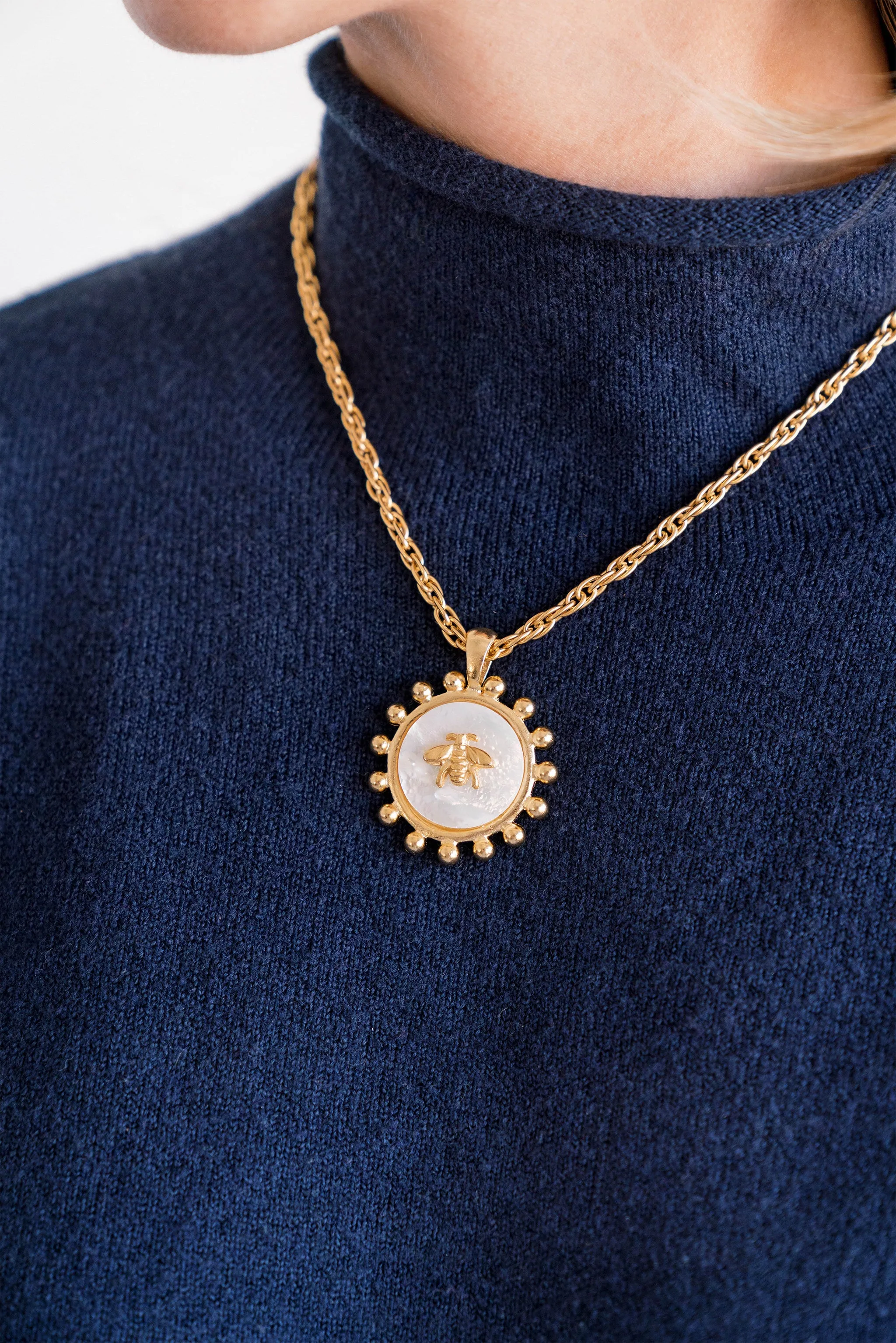 Bee Mother of Pearl Necklace sold by Susan Shaw product image thumbnail 3