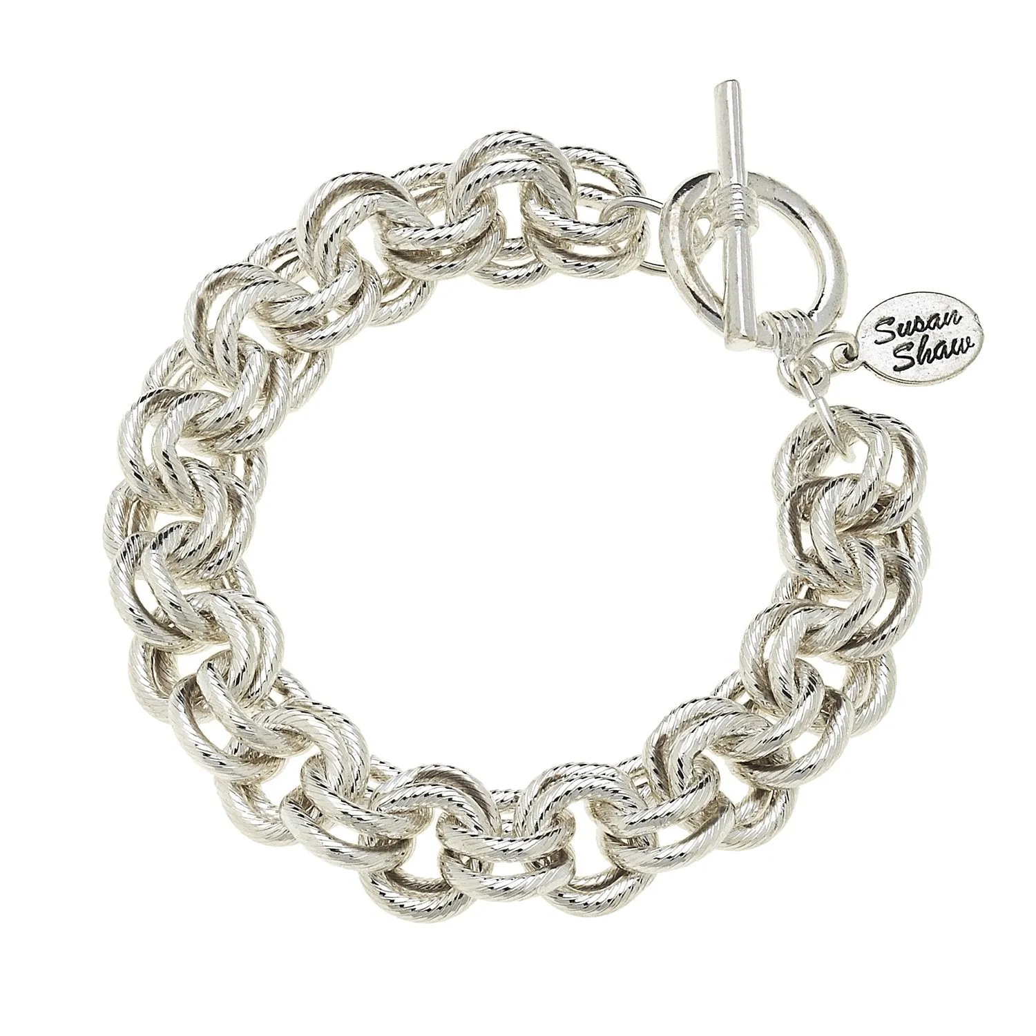 Double Link Chain Bracelet sold by Susan Shaw product image thumbnail 5