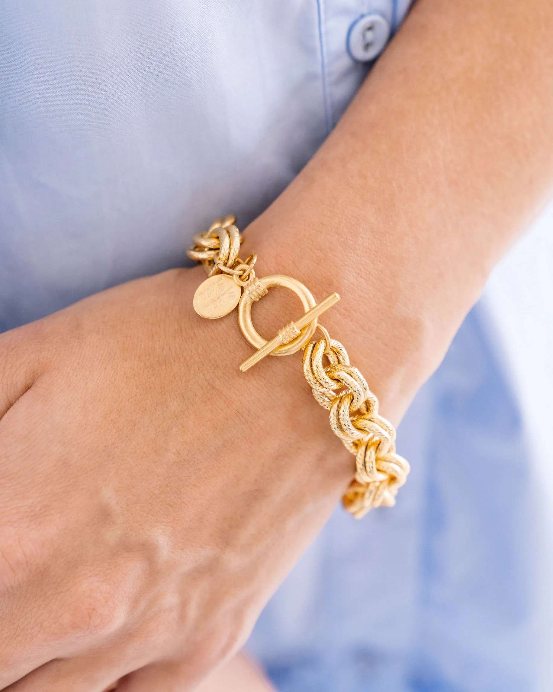Double Link Chain Bracelet sold by Susan Shaw product image thumbnail 3