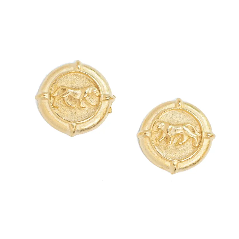 Round Tiger Intaglio Studs sold by Susan Shaw