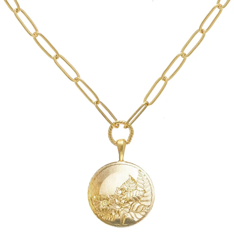 Tobacco Leaf Paperclip Necklace made by Susan Shaw