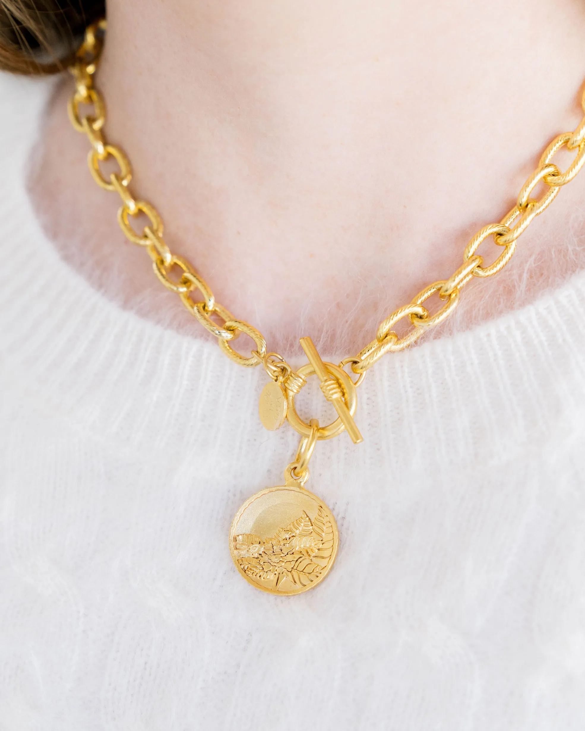 Tobacco Leaf Toggle Necklace sold by Susan Shaw product image thumbnail 3