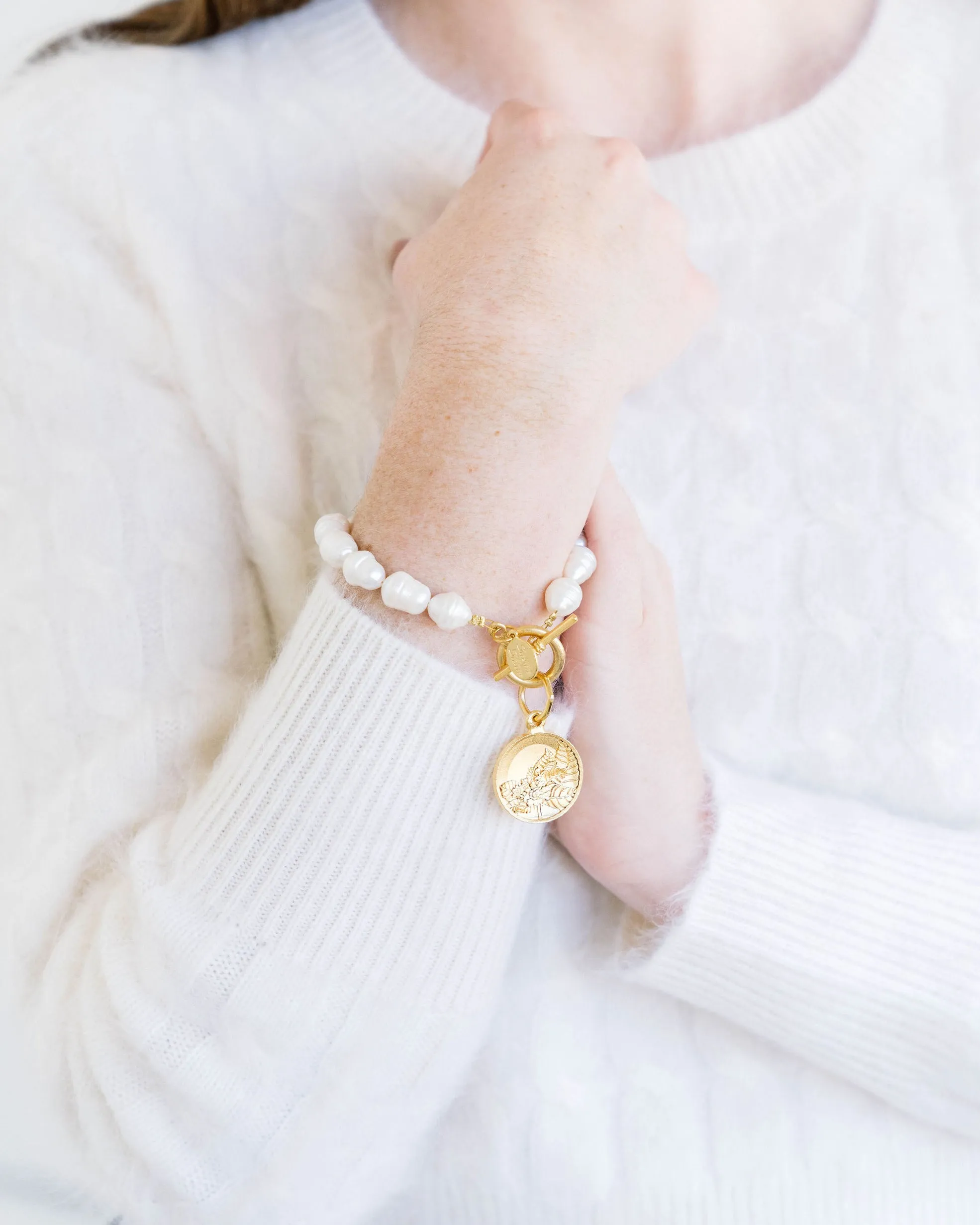 Tobacco Leaf Pearl Bracelet sold by Susan Shaw product image thumbnail 2