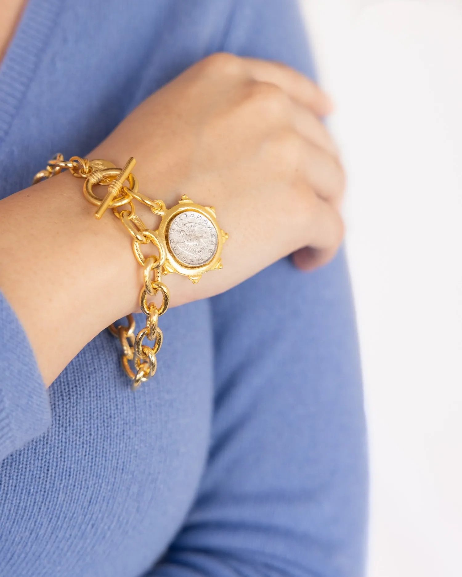 Dove Coin Toggle Bracelet sold by Susan Shaw product image thumbnail 3