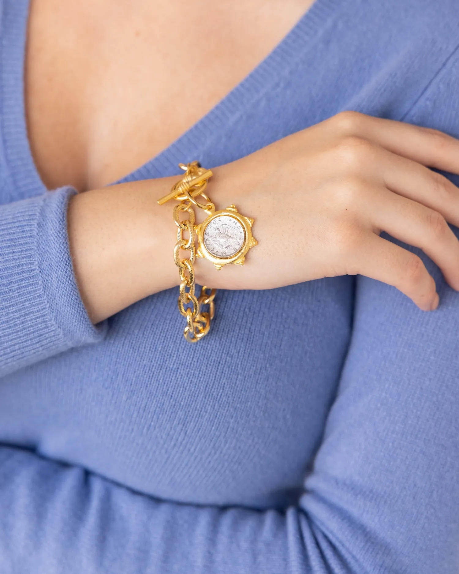 Dove Coin Toggle Bracelet sold by Susan Shaw product image thumbnail 2