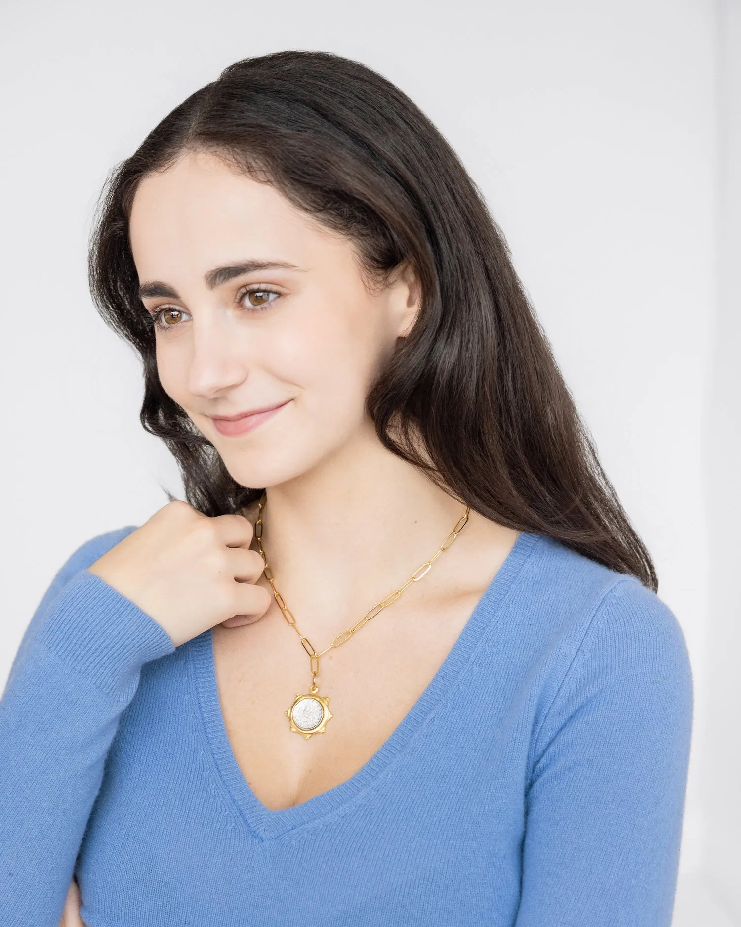 Dove Coin Paperclip Necklace sold by Susan Shaw product image thumbnail 2