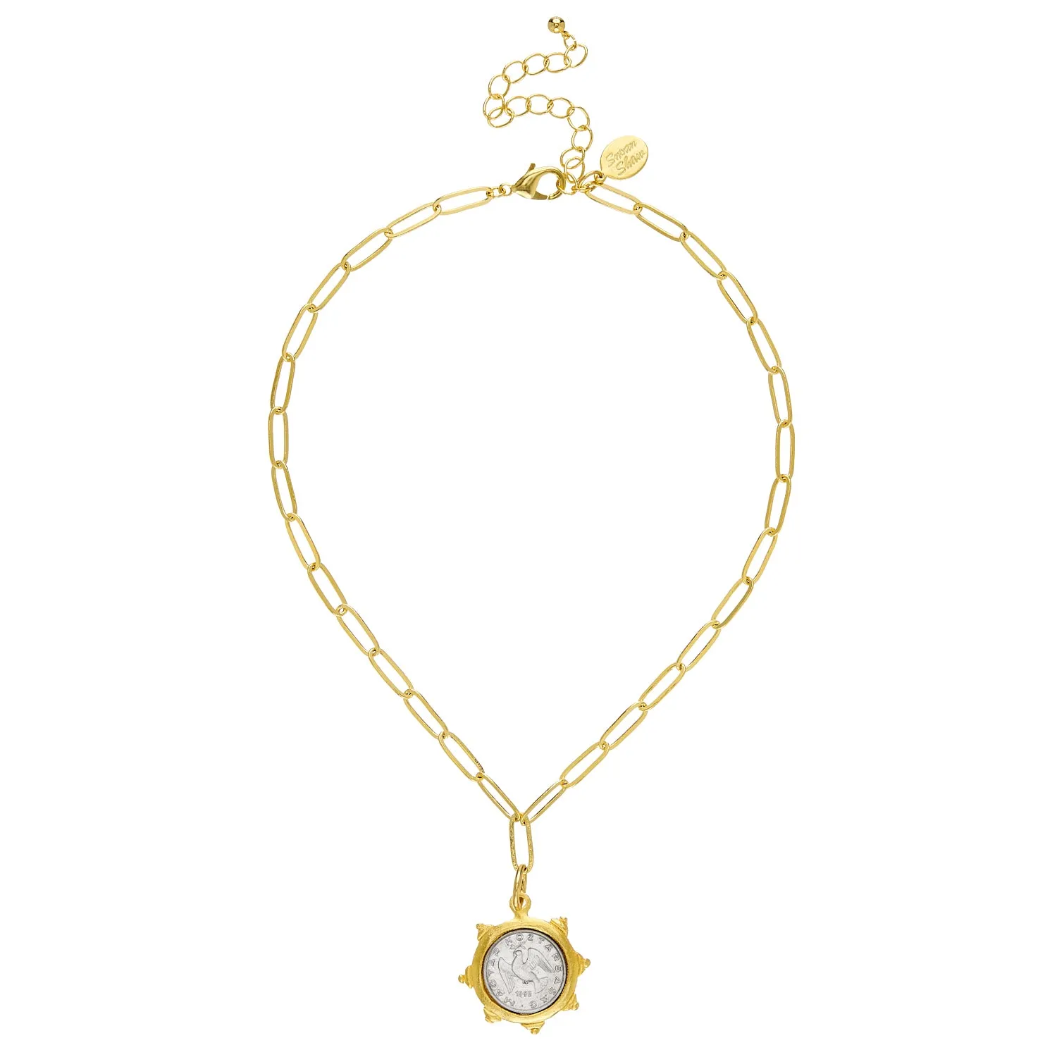 Dove Coin Paperclip Necklace sold by Susan Shaw