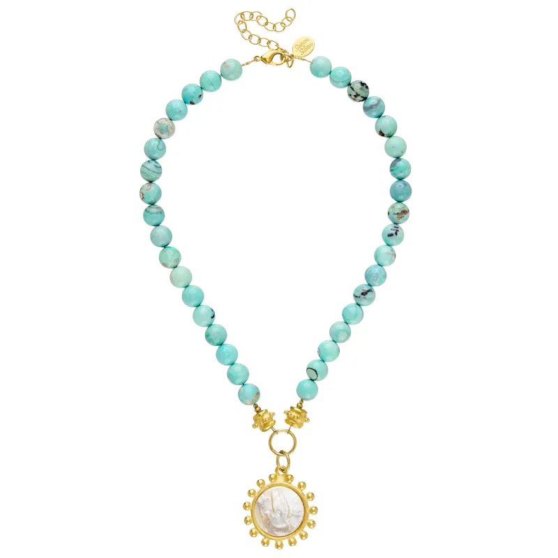 Erin Engraved Dove Agate Necklace sold by Susan Shaw