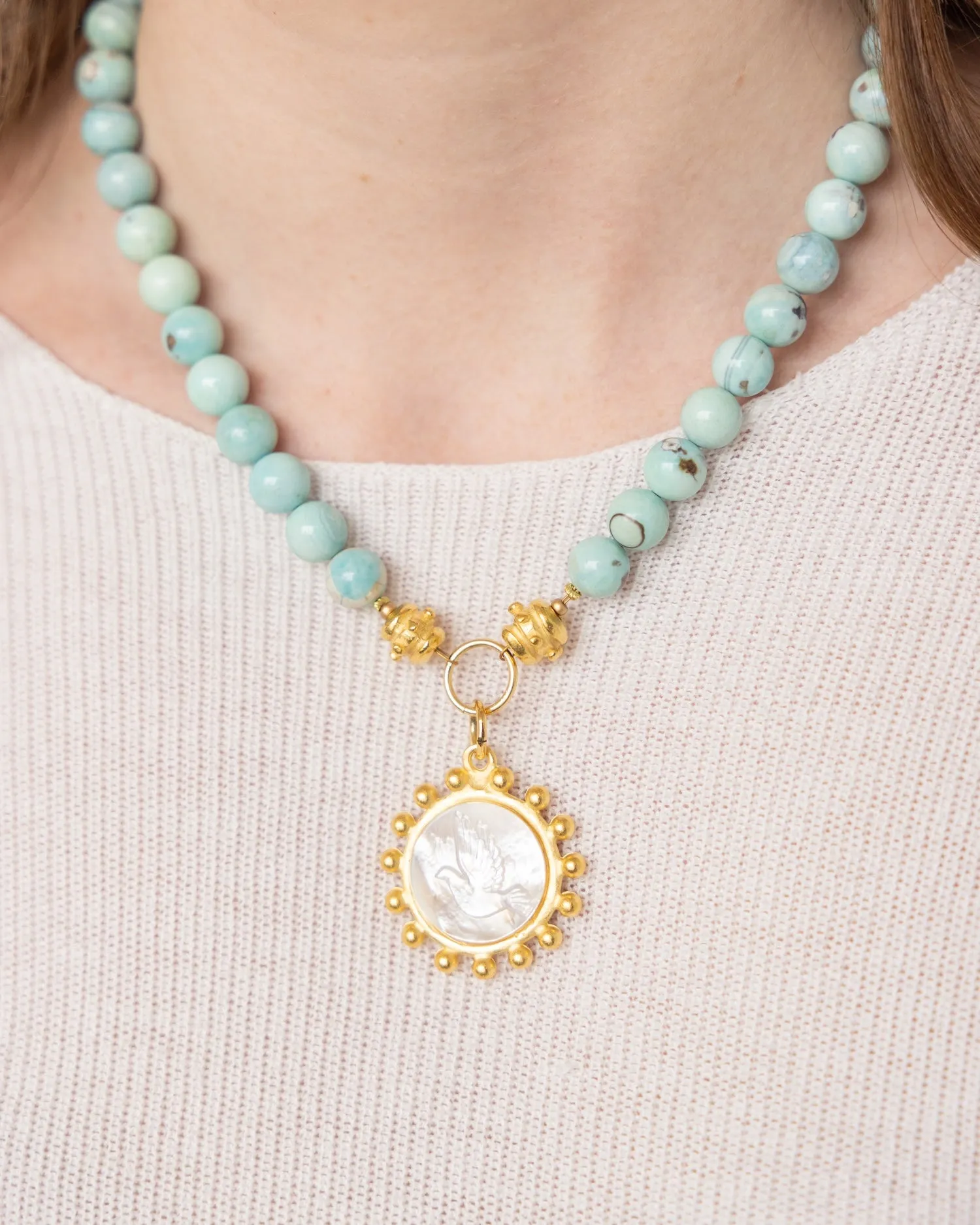 Erin Engraved Dove Agate Necklace sold by Susan Shaw product image thumbnail 3