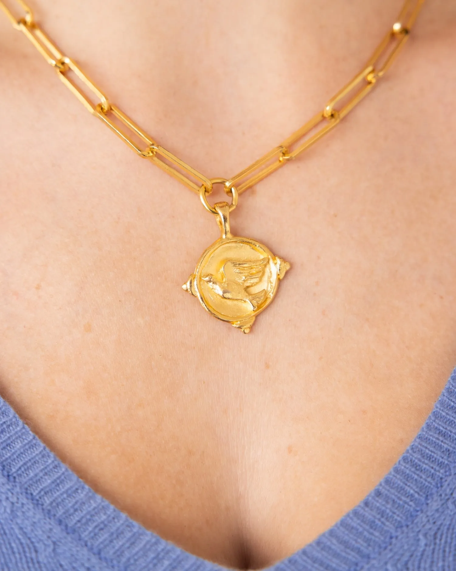 Dove Paperclip Necklace sold by Susan Shaw product image thumbnail 4