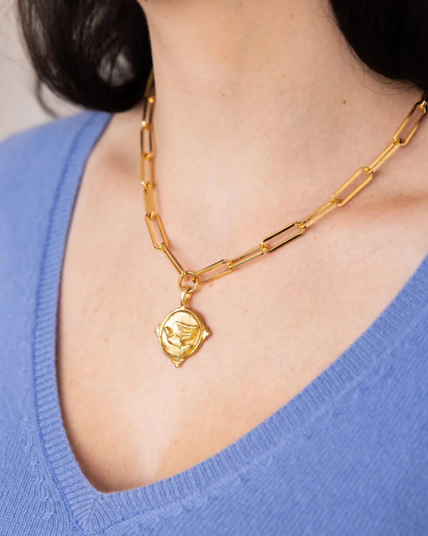 Dove Paperclip Necklace sold by Susan Shaw product image thumbnail 3