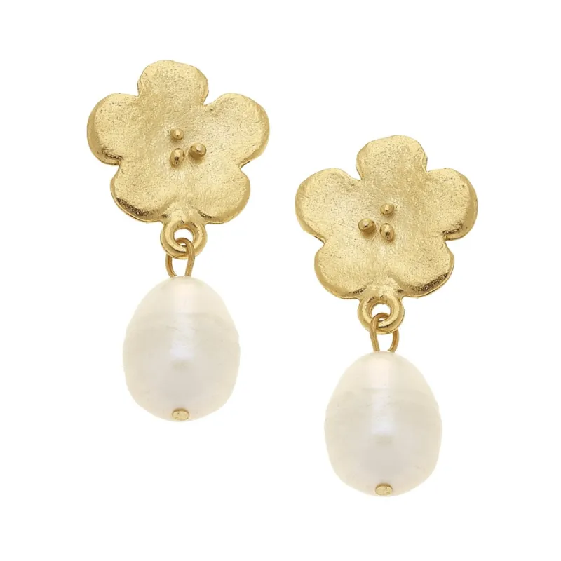 Poppy Pearl Drop Earrings sold by Susan Shaw