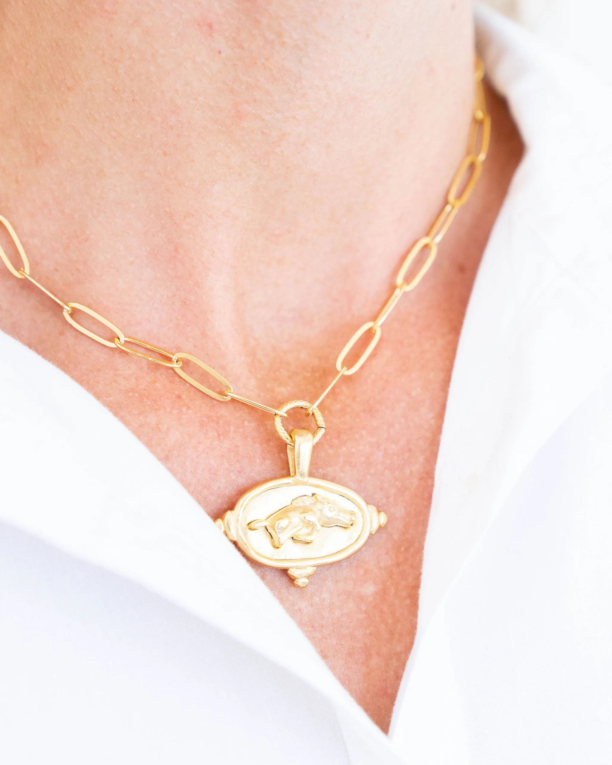 Wild Boar Intaglio Paperclip Necklace sold by Susan Shaw product image thumbnail 3