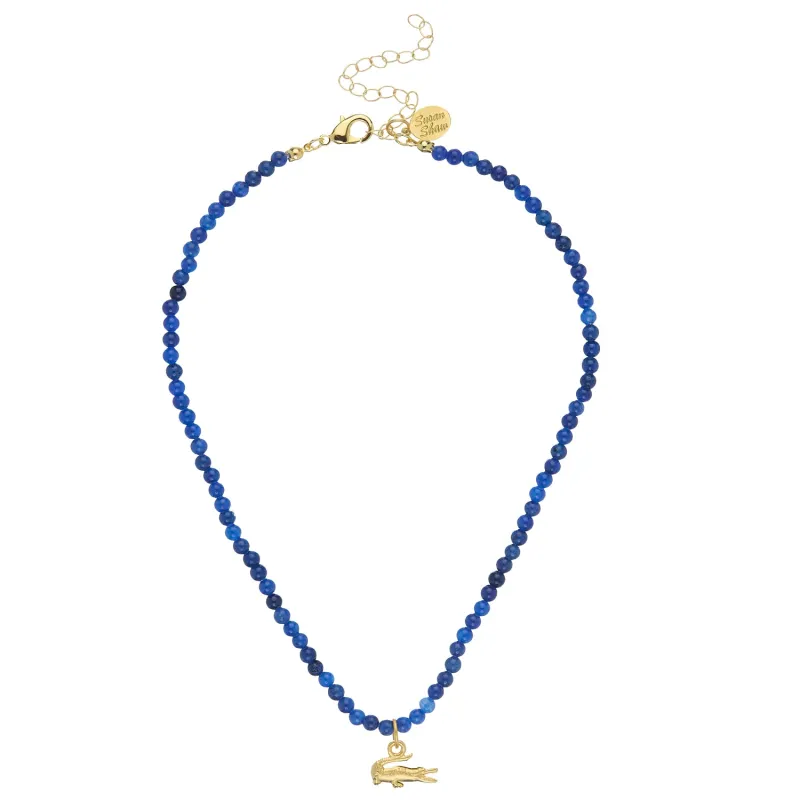 Alys Alligator Blue Lapis Necklace sold by Susan Shaw