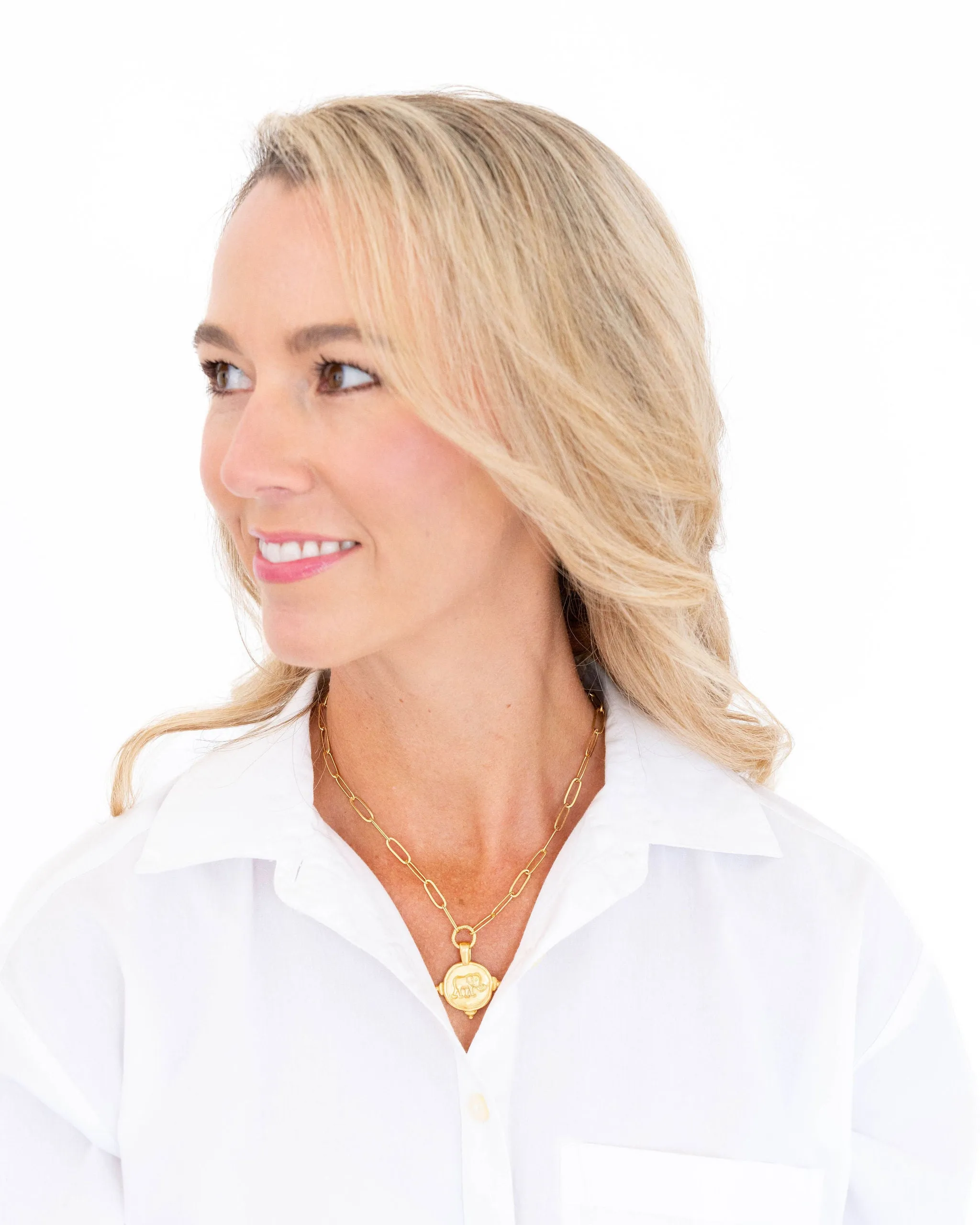 Elephant Intaglio Paperclip Necklace sold by Susan Shaw product image thumbnail 2