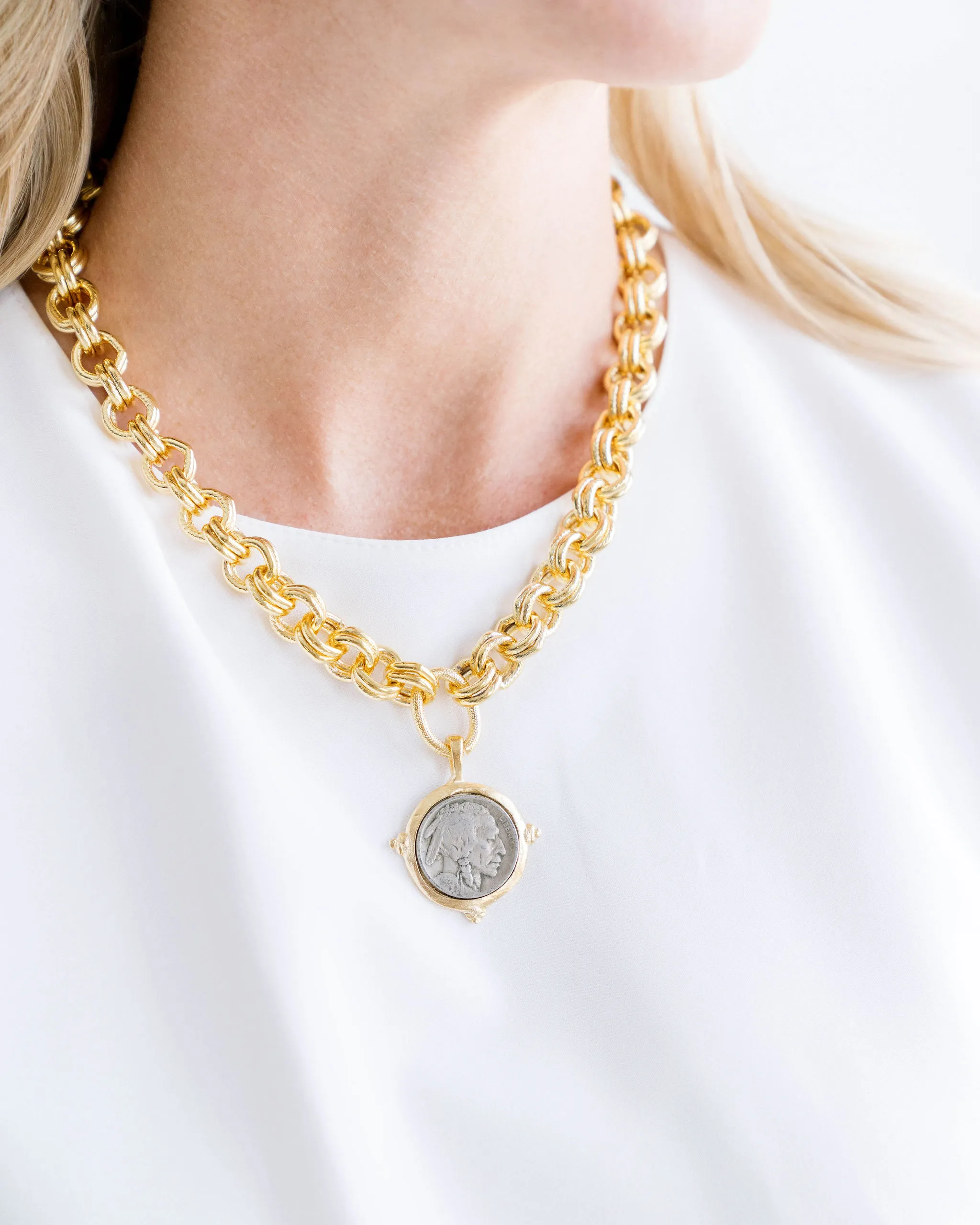 American Indian Head Nickel Necklace sold by Susan Shaw product image thumbnail 3