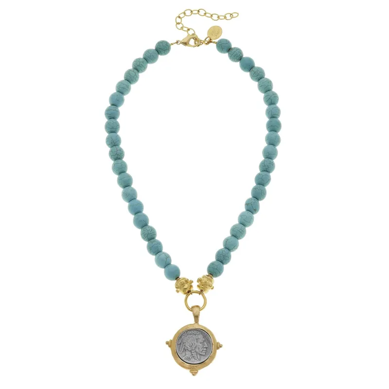 American Indian Nickel Turquoise Necklace sold by Susan Shaw