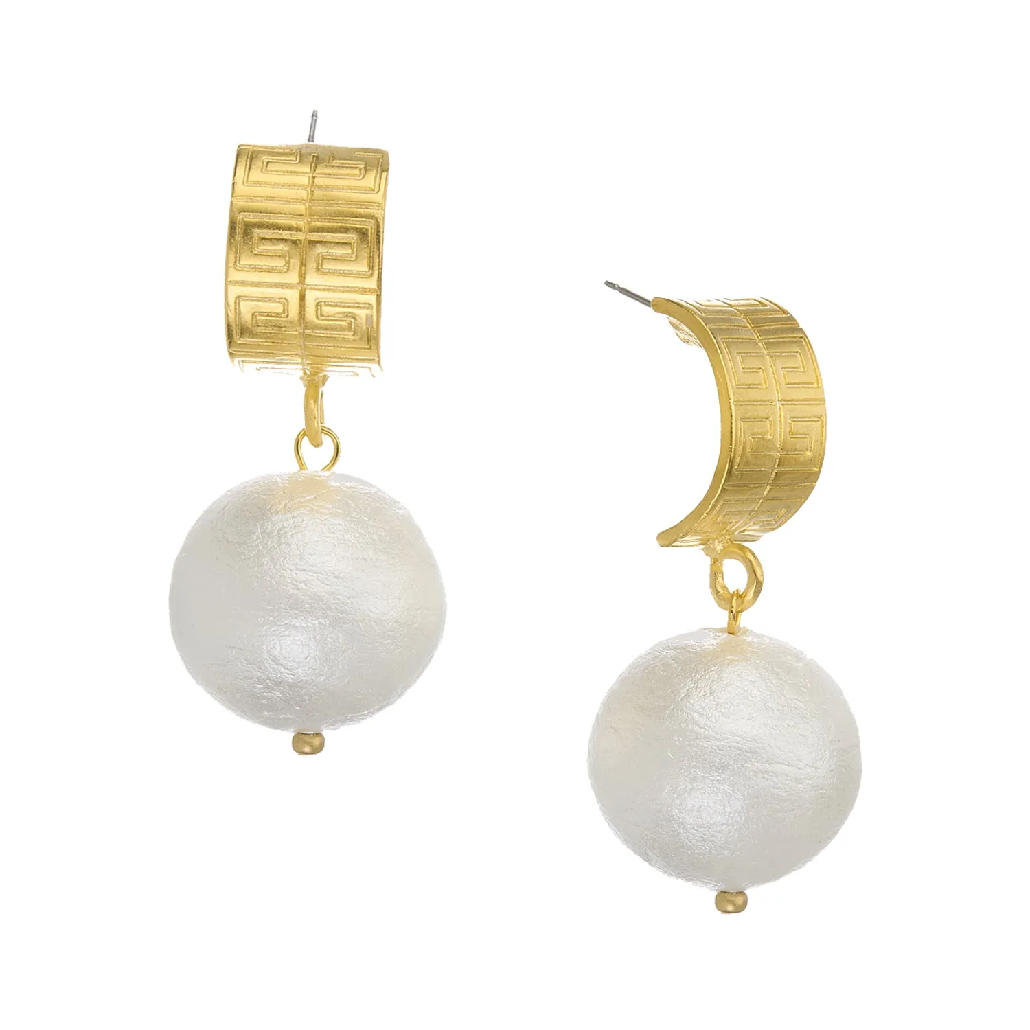 Lucille Cotton Pearl Earrings sold by Susan Shaw