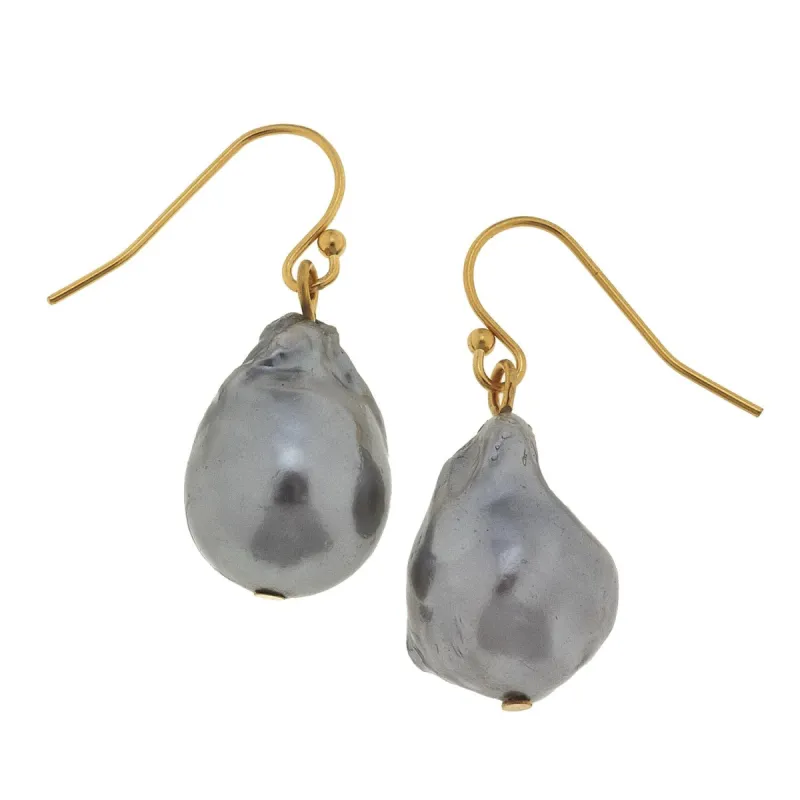 Grey Baroque Pearl Earrings sold by Susan Shaw