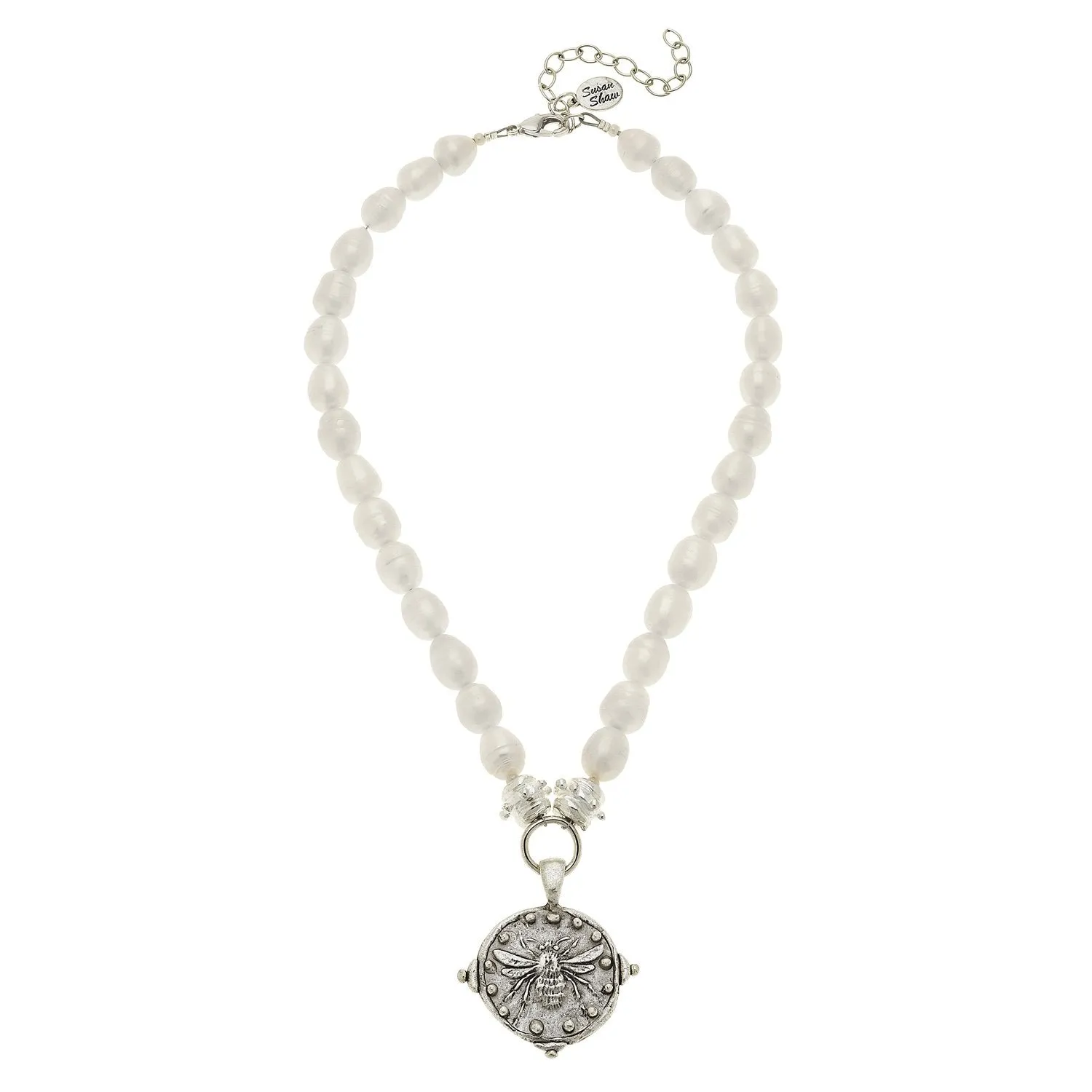 Dotted Bee Pearl Necklace sold by Susan Shaw product image thumbnail 4