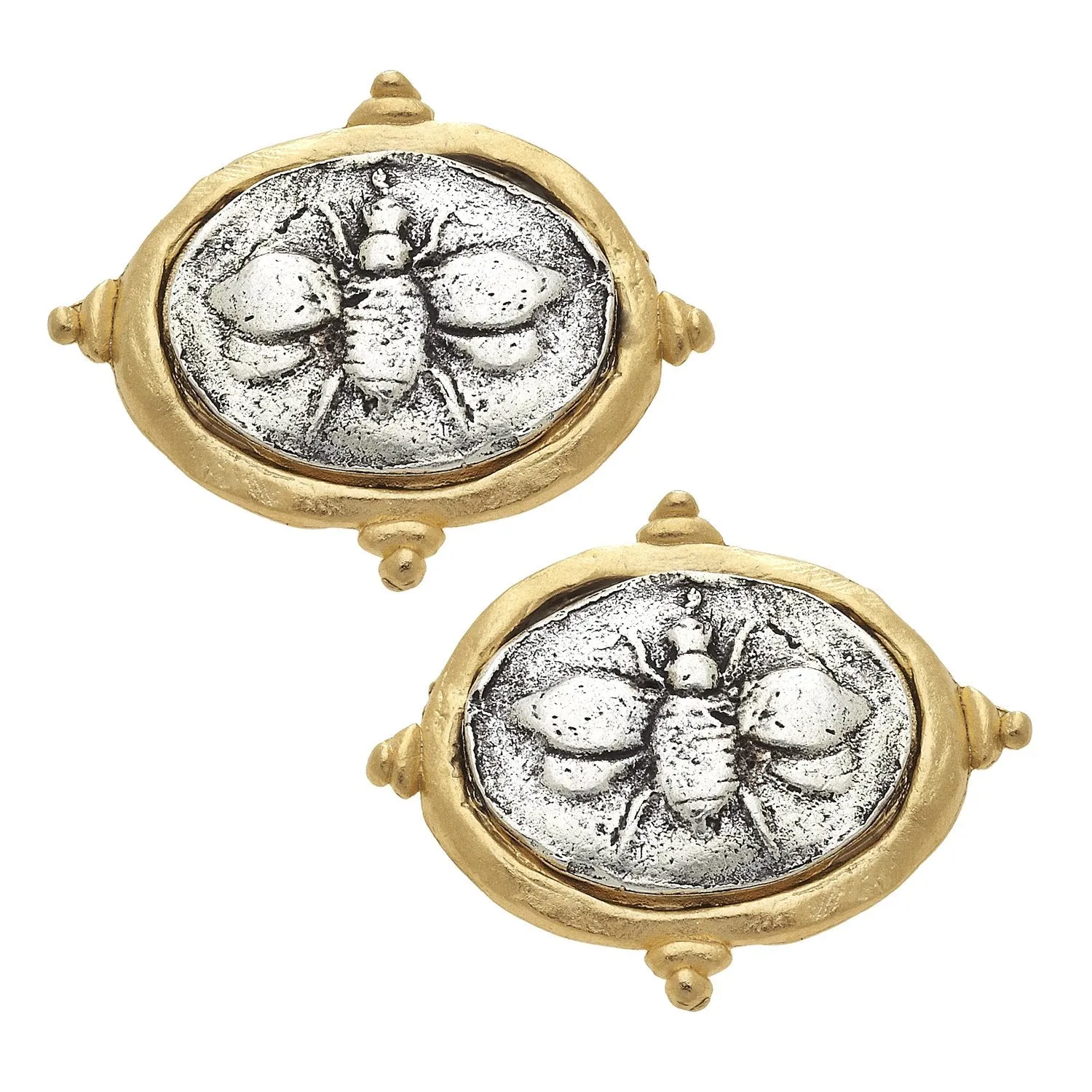Mixed Metal Bee Intaglio Studs sold by Susan Shaw