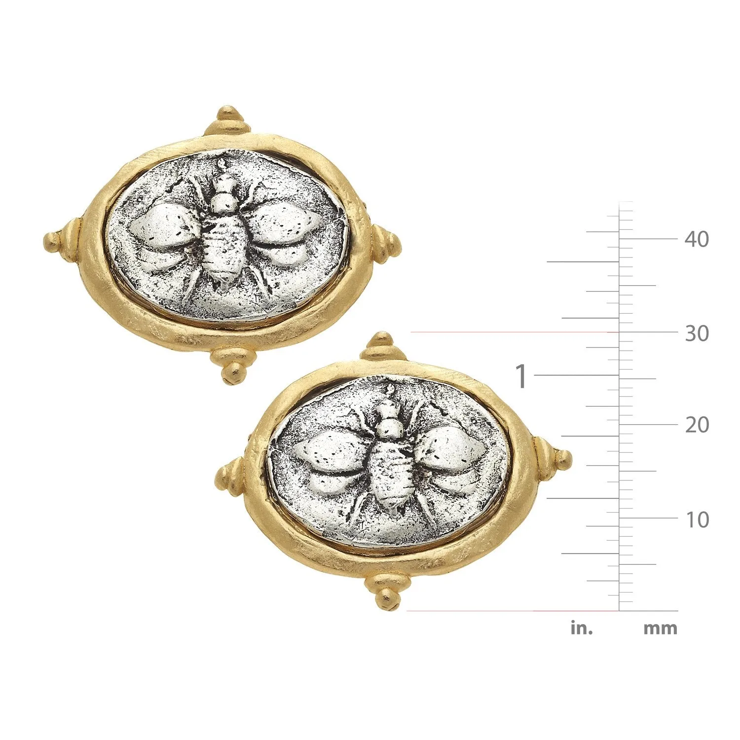 Mixed Metal Bee Intaglio Studs sold by Susan Shaw product image thumbnail 3