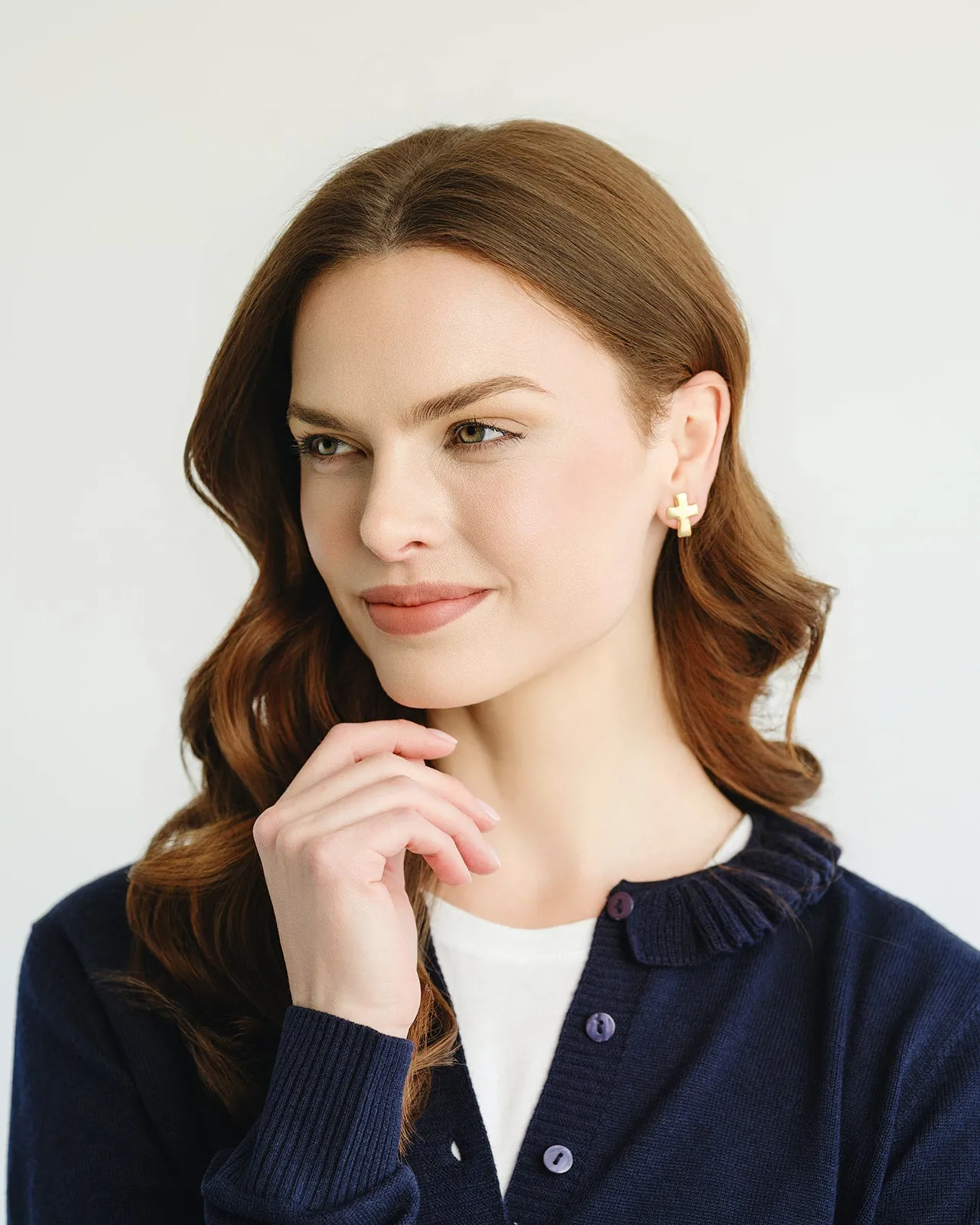 Small Cross Studs sold by Susan Shaw product image thumbnail 2