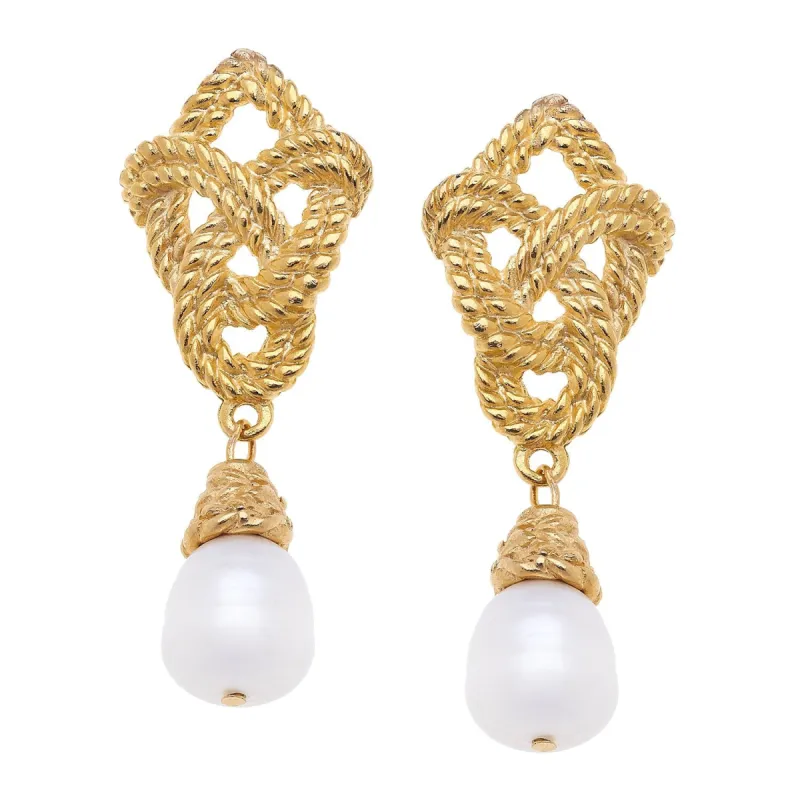 Love Knot Pearl Drop Earrings sold by Susan Shaw